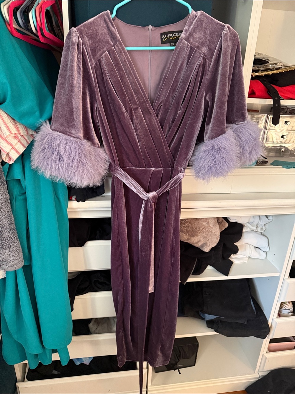 Elle rebel Hollywoodland purple velvet dress GUC size XS